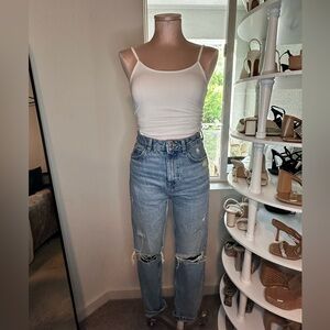 Zara straight torn jean
